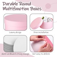 Boîte cadeau ronde pliable écologique avec couvercle et ensemble de mousse florale pour fleurs - Fête des Mères, mariages, baby showers