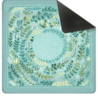 Tapis de jeu de mahjong vintage imprimé floral et animalier, carré, en caoutchouc antidérapant, réduction du bruit, pour le mahjong américain