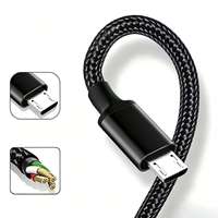 Câble USB SYONG 2.0V en cuivre, Type C vers Micro avec gaine tressée, noir, pour ThinkPad, Surface Pro, PC, ordinateur portable, moniteur et plus encore