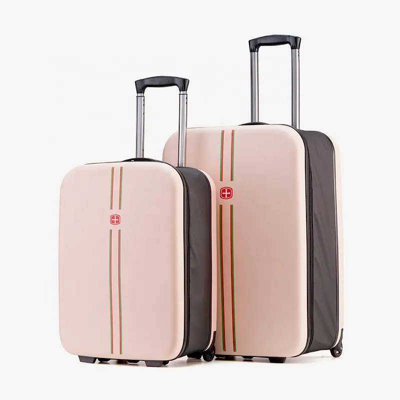 Складная тележка на колесах carry на чемодан 24 дюймов леди путешествия чемодан 3 предмета с твердыми стенками, набор багажных чемоданов