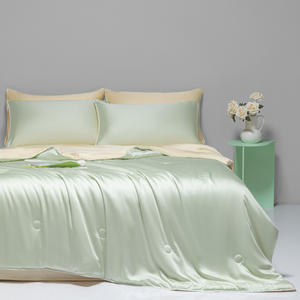 Multi-Color Zomer Coolness Ijs Zijde Beddengoed Set Machine Wasbaar Koel Vezel Dunne Quilts - Product Image 1