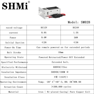 Serrure électromagnétique dissimulée à alimentation continue sans clé SM02B DC12V/24V, verrou électrique oblique - Product Image 6
