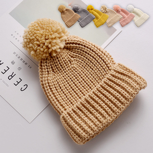 Offre Spéciale vente en gros belle bébé enfants couleur bonbon <span class=keywords><strong>pompon</strong></span> chapeau <span class=keywords><strong>Bonnet</strong></span> chaud tricoté bébé <span class=keywords><strong>bonnet</strong></span> chapeau - Product Image 1