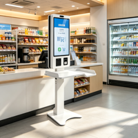 Terminal de paiement sans contact pour restaurant, écran tactile, commande rapide, borne de commande automatique, machine sur pied