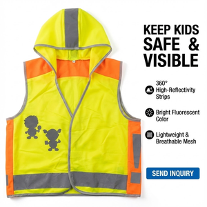 Gilet de sécurité haute visibilité fluorescent pour enfants, en maille, réfléchissant, pour travaux de construction, en coton, <span class=keywords><strong>pas</strong></span> <span class=keywords><strong>cher</strong></span>, Colete Refletor - Product Image 5