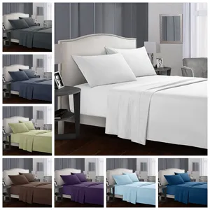 纯色床单4件套超细纤维床上用品枕套3/4件套床单床垫套枕套