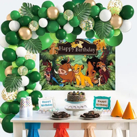 Kit d'arche de ballons sur le thème du safari animalier, guirlande de ballons vert sauge et or pour la décoration de fond de fête d'anniversaire pour enfants