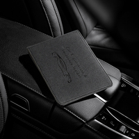 Dompet Kartu Mobil Kulit PU Hitam dengan Logo Kustom, Tempat Dokumen Mobil Esensial untuk Registrasi Mobil dan Asuransi, Penyimpanan SIM