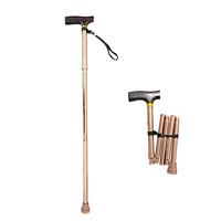 Canne de marche pliable réglable en aluminium, légère, avec poignée en mousse, supporte 100 kg, embout en caoutchouc antidérapant, aide au voyage, ergonomique