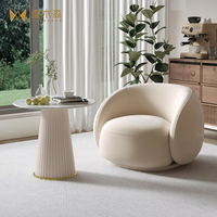 Fauteuil simple à accoudoirs ronds, doublé polaire, style nordique, luxe léger, moderne et minimaliste, pour espace de repos de magasin de vêtements