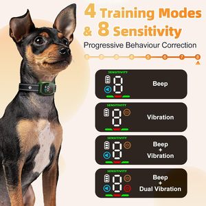 New Design Rechargeable MINI LED Screen Waterproof IP67 Plastic Beep/Vibration Safe Harmless Stop Barking Anti-Bark <b>Collar</b> <b>for</b> - Product Image 2