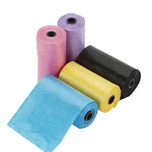 Büyük ağır bahçe 30 40 mikron siyah katlanabilir Hdpe plastik Can kova Bin çöp Liner çöp çöp çöp çöp torbaları