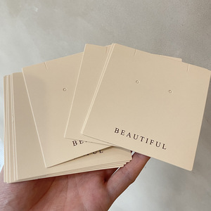 400g giấy các tông màu trắng thẻ đồ trang sức cho bông tai vòng cổ trang sức thẻ hiển thị biểu tượng tùy chỉnh in màu có sẵn - Product Image 2