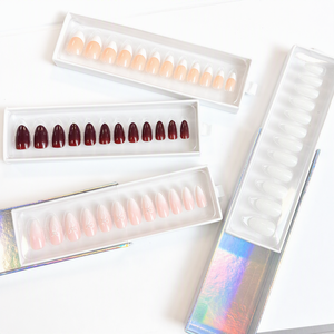 Faux Ongles à Presser <span class=keywords><strong>Manucure</strong></span> Française, Ongles Artificiels en Forme d'Amande et de Cœur, Vente en Gros - Product Image 2