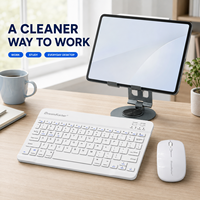 Ensemble clavier et souris sans fil RF ultra-mince, 67 touches, 1200 DPI, touches multimédias, pour la maison et le bureau, en stock