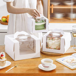 Omet toptan gıda sınıfı baskılı kağıt Boites Cupcake Envases temizle pencere ile ambalaj kek kutuları - Product Image 6