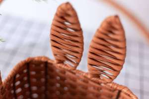 Dễ Thương Thỏ PP Mây Lưu Trữ Di Động Giỏ Handmade Dệt Ngoài Trời Giỏ <span class=keywords><strong>Wicker</strong></span> Cho Trẻ Em Của Dã Ngoại Làm Bằng Nhựa Bền - Product Image 6