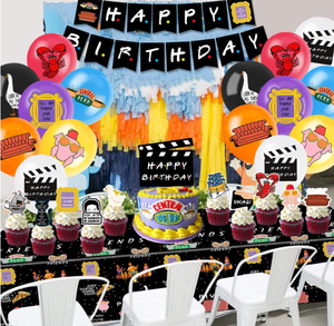 Kit de Artículos para Fiesta de <span class=keywords><strong>Cumpleaños</strong></span> de la Serie de TV Friends: Banderas, Guirnaldas, Mantel, Decoración para Pastel, Decoraciones para Cupcakes, Globos de Látex Impresos - Product Image 6