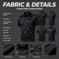 Polo de golf pour homme grande taille en tissu extensible à manches courtes, logo personnalisé, coupe étendue, marque privée, vêtements d'équipe de golf, vente en gros