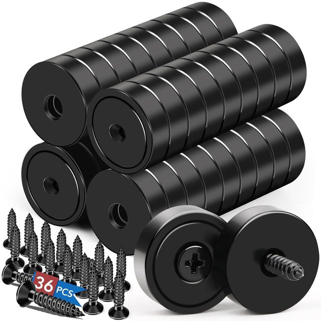 High Performance Custom Neodymium Permanent Magnet Black Super Strong Counterbore, Nickel Plated for Welding and Cutting