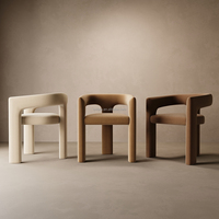 Fauteuil de salle à manger en tissu à dossier ouvert FERLY, chaise de salle à manger moderne de luxe de style nordique à dossier haut pour la maison, l'hôtel et l'hôpital