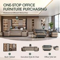 Bureau de direction moderne de luxe en forme de L avec prise intégrée, panneau MDF E1, grand bureau de direction pour PDG