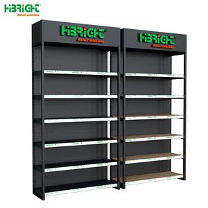 Estante de metal con capas ajustables de iluminación personalizadas y tablero trasero desmontable para tiendas de automóviles - Product Image 2