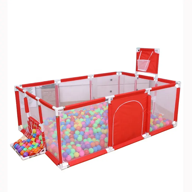Tela suave de seguridad para niños, corralito multifuncional de color rojo, 120x180cm, para patio de juegos interior