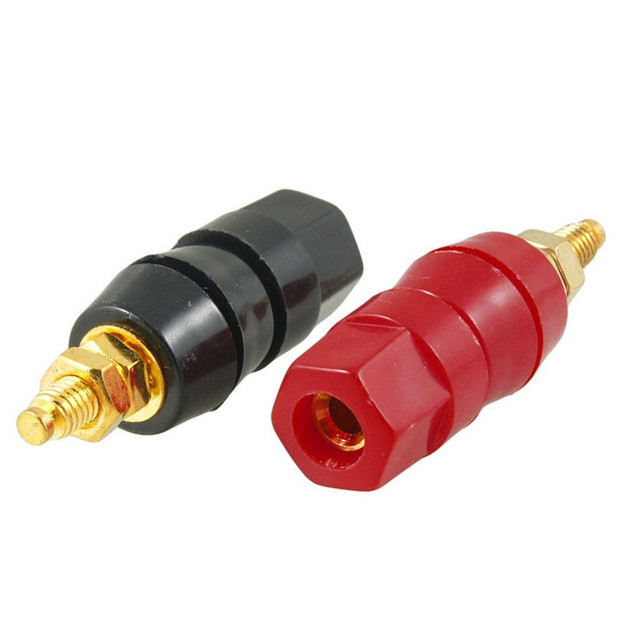 Wholesales Speaker Terminal Wire 4mm Male&female Red or Black Gold Plated Mini Banana Plug Connector