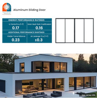 DEEZON Puerta Corredera Moderna NFRC de Aluminio de Alta Resistencia con Marco Personalizado, Doble Acristalamiento, Vidrio Templado, Aislamiento Acústico para Exteriores