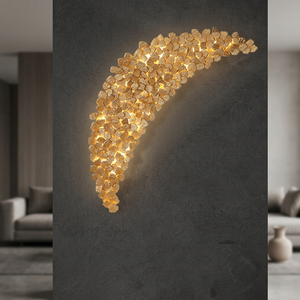 Gold All-copper Postmodern Maple <b>Leaf</b> Villa Living Room Background Wall <b>Light</b> for Luxury Hotel and Duplex Building - Product Image 3