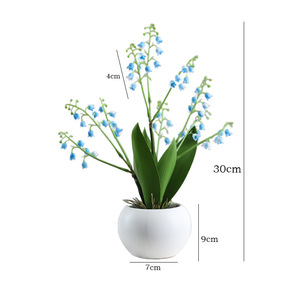 Plantas en maceta de orquídeas de campana artificiales de alta calidad a granel para graduación Año Nuevo Acción de Gracias y Día de la madre para decoración de pared - Product Image 1