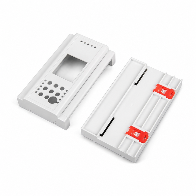Current Voltage Sensor Controller Housing DIN Rail Mount Injection Molded Plastic Enclosure With LCD Window Custom OEM Case