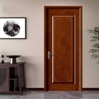 Porte moulée en usine chinoise avec isolation acoustique, placage bois naturel MDF/HDF pour salon, chambre et usage scolaire