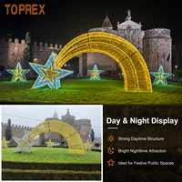 Luz LED TOPREX Resistente a la Intemperie de 220V con Motivo de Estrella Fugaz, Arco 3D de Grado Profesional para Exteriores, Plaza, Decoración Navideña, Grande