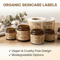 Étiquettes de savon en papier kraft écologiques personnalisées |   Autocollants en rouleau biodégradables bruns pour l'emballage de produits de soin de la peau biologiques faits à la main