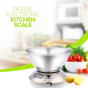 Balance de cuisine électronique en acier inoxydable, fonction de pesage de fruits et pâtisseries, précision 1g, bol, fonction de mesure de température, balance de cuisine numérique 402 4 - Product Image 6