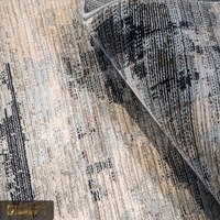 Tapis turc LandScopeTech, série murale de Dunhuang, bleu gris abstrait, tapis moderne pour salon, 2450g, tapis de luxe Wilton, RTS