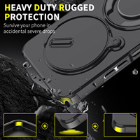 Coque de téléphone porte-anneau en TPU hybride antichoc avec housse de protection de caméra coulissante pour Xiaomi 17 Pro Max 15 Ultra 15T Pro 14
