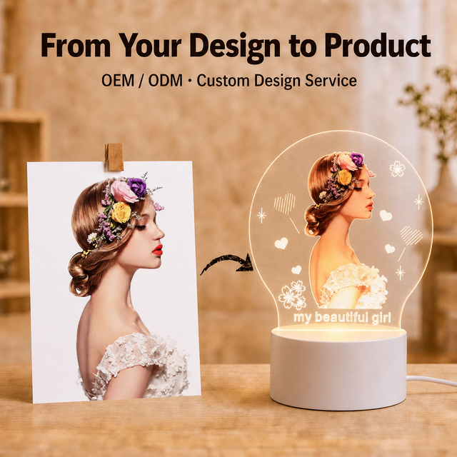 Wholesale Modern 3D Acrylic LED Warm White CE Certified Night Light-Creative DIY Bedroom Gift for Unisex All Ages Lighting