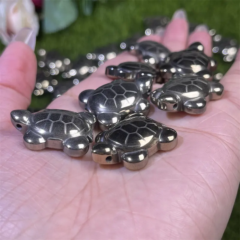 Wholesale Healing Natural Crystal Mini Turtle Carving Pyrite Turtle for Home Decoration