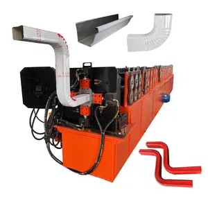 Downspout elbow rain gutter down pipe roll forming machine with intergrated elbow machine