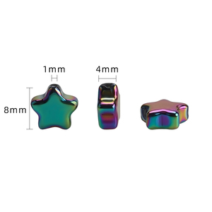 Zhubi 8MM di cristallo colorato stelle perline bracciale distanziatori piccola stella ciondolo perle di vetro per fai da te fare gioielli di moda - Product Image 2