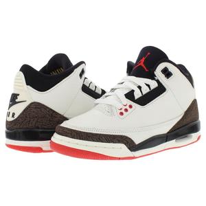 Zapatillas Nike Air <span class=keywords><strong>Jordan</strong></span> 3 <span class=keywords><strong>Retro</strong></span> de Cuero para Niños, Color Sail Black University Red, Estilo Baloncesto - Product Image 2