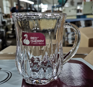 Tazas <span class=keywords><strong>de</strong></span> Vidrio Transparentes con Asa para Agua, Jugo, Té, Cerveza, 235 ml, Venta al por Mayor del Fabricante, Color Rojo Cereza - Product Image 3