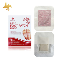 Patchs pour les pieds 2-en-1 à la rose, soins naturels à base de plantes, autocollants personnalisés ODM/OEM pour les soins des pieds quotidiens et nocturnes