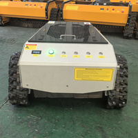 Tondeuse à gazon électrique industrielle sur chenilles, autopropulsée, télécommandée, à couple élevé, 550 mm, bac de ramassage 60 L, longue autonomie