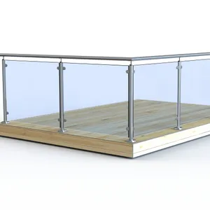 Barandilla de balaustre de acero inoxidable para balcón, barandilla de vidrio templado de alta calidad para escaleras, precio de fábrica