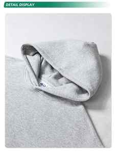 Sudadera con capucha de peso pesado para hombre negra con logotipo personalizado 400 Gsm talla grande algodón grueso alta calidad en blanco para la temporada de otoño cuello con capucha - Product Image 3