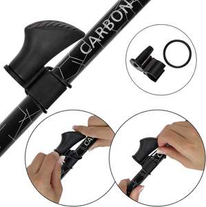 Bâton de <span class=keywords><strong>marche</strong></span> <span class=keywords><strong>nordique</strong></span> en fibre de carbone super léger Bâtons de <span class=keywords><strong>marche</strong></span> légers avec poignée en liège confortable - Product Image 4